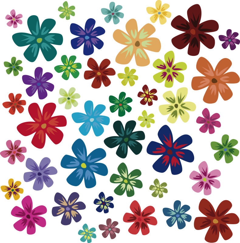 Floral vinyl carpet in colorful flower design - TenStickers