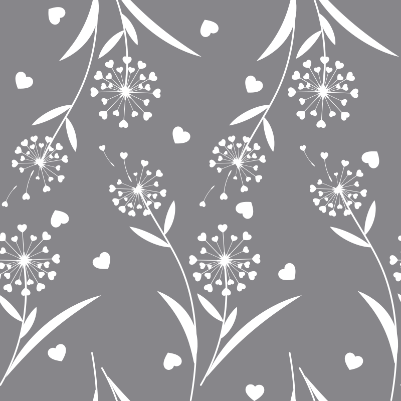 Floral vinyl carpet white dandelions - TenStickers
