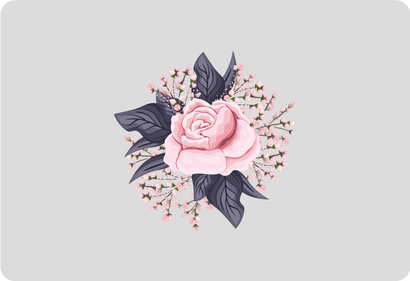 Floral vinyl carpet with stunning pink design - TenStickers
