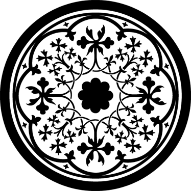 Floral vinyl carpet gothic rosette design - TenStickers