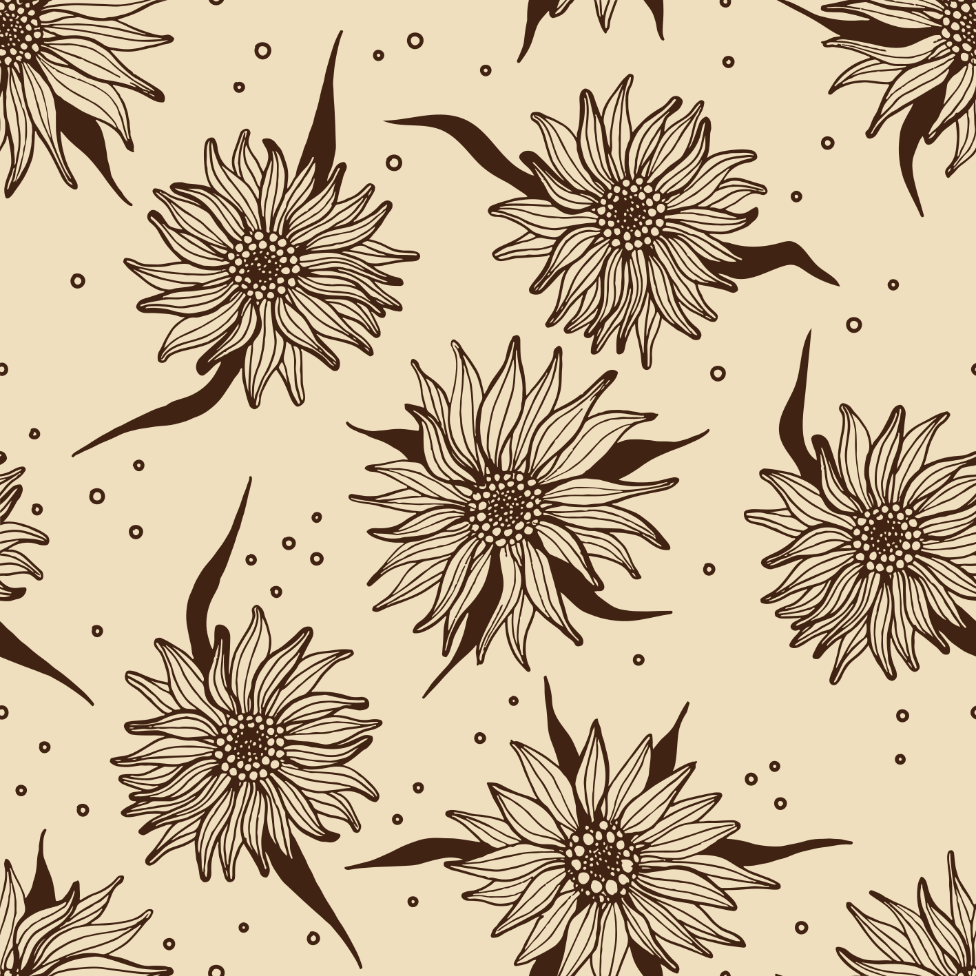 Floral vinyl carpet old sunflower design - TenStickers
