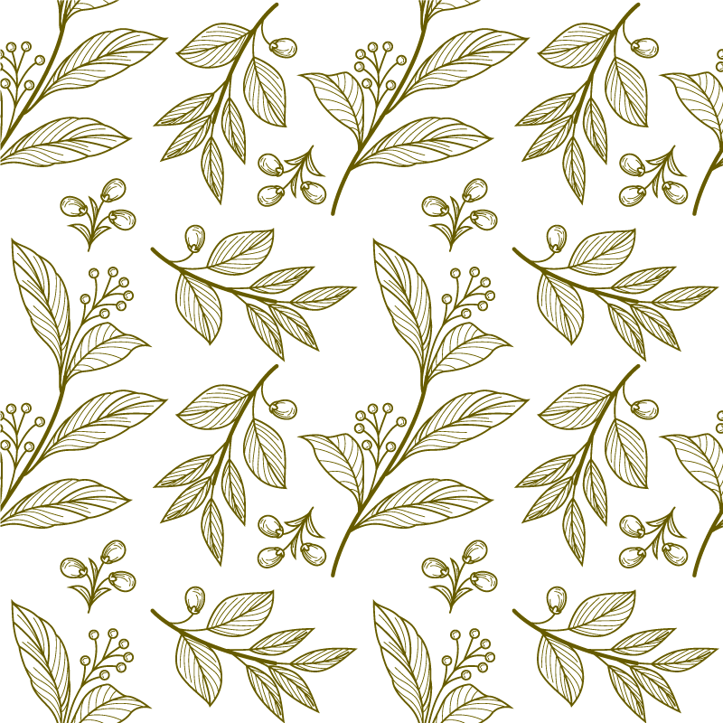 Floral vinyl carpet with botanical leaf pattern - TenStickers