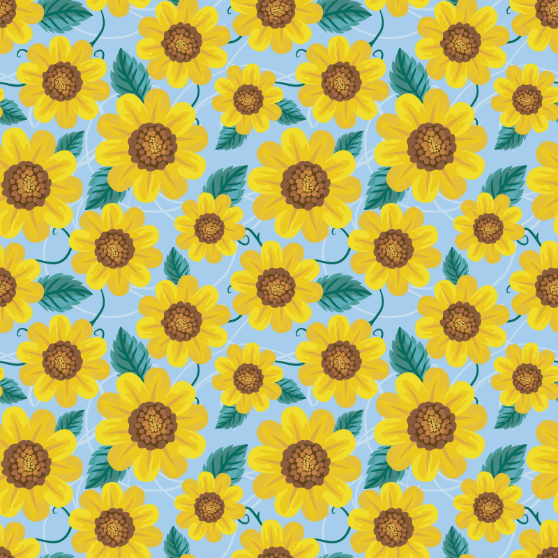 Floral vinyl carpet sunflower patterns - TenStickers