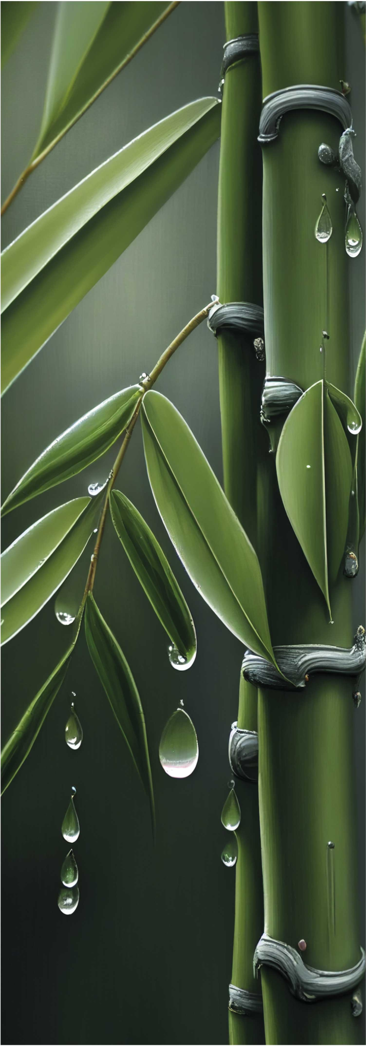 Floral vinyl carpet bamboo with drops - TenStickers