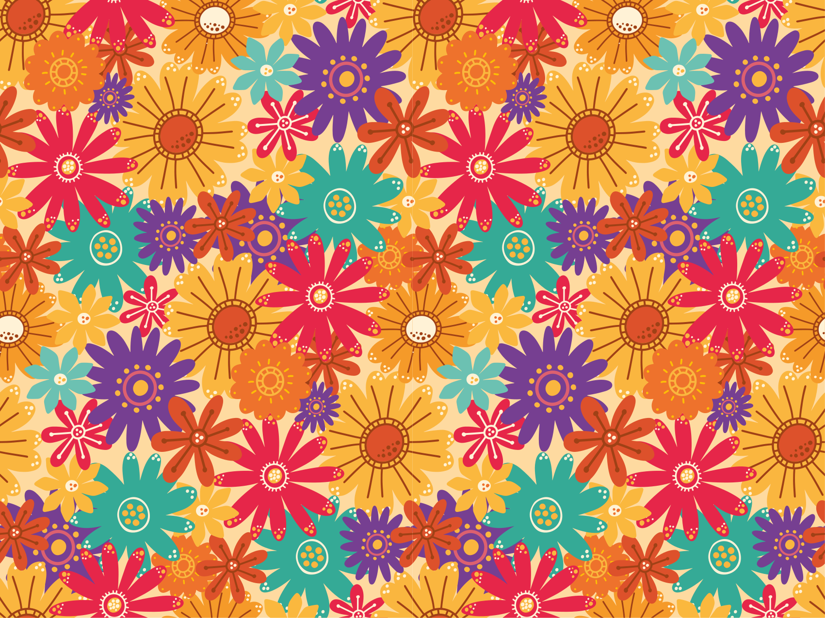 Floral vinyl carpet abundance of flowers - TenStickers