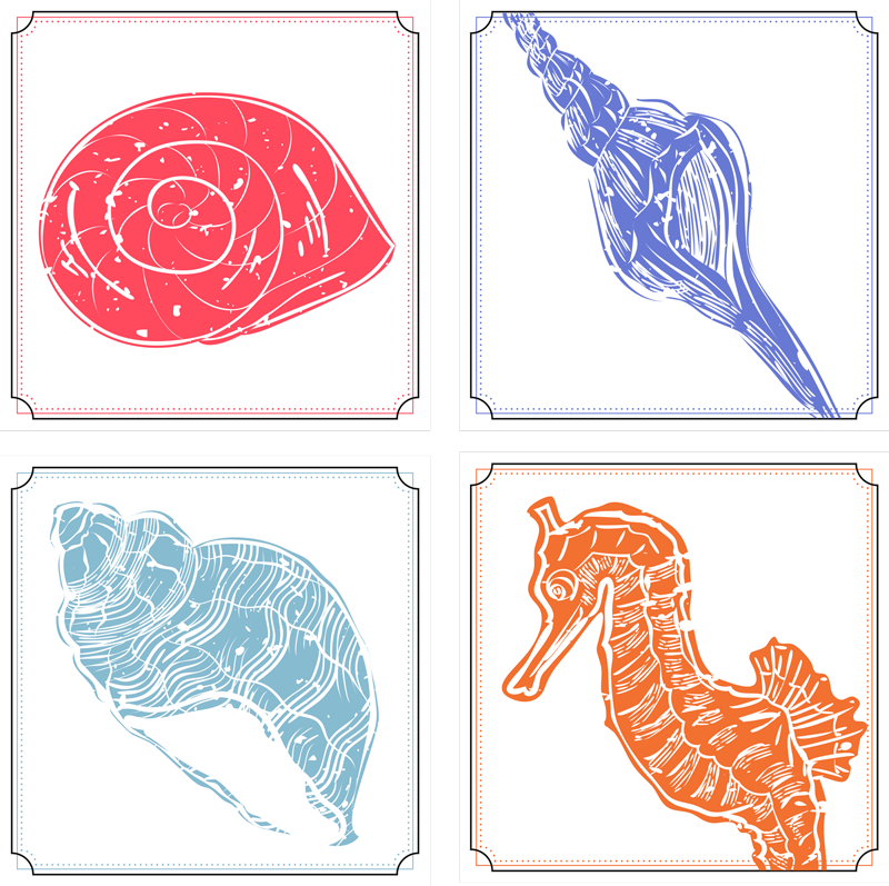 Floral vinyl carpet with oceanic designs - TenStickers