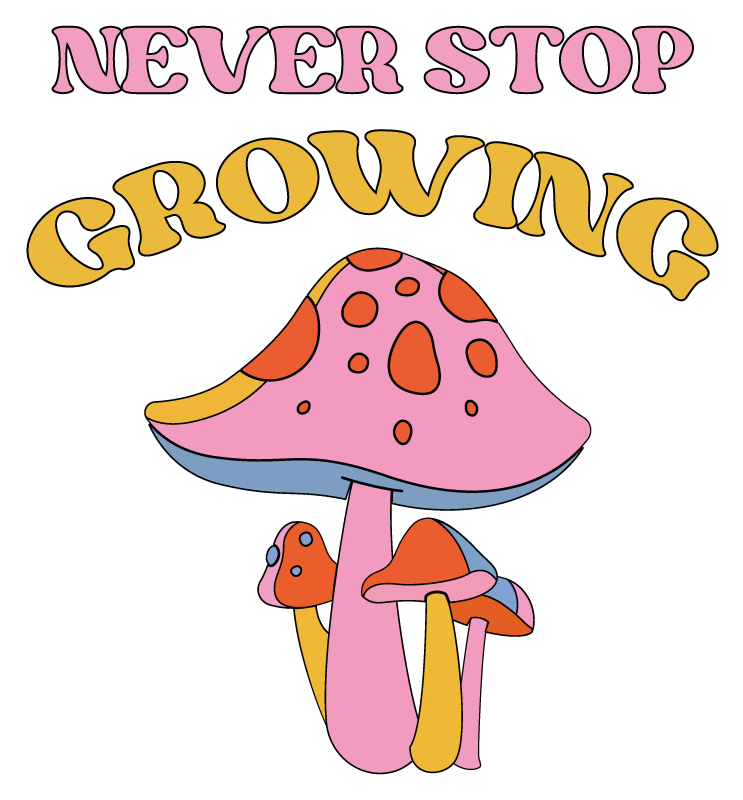 Floral vinyl carpet playful mushroom growth - TenStickers