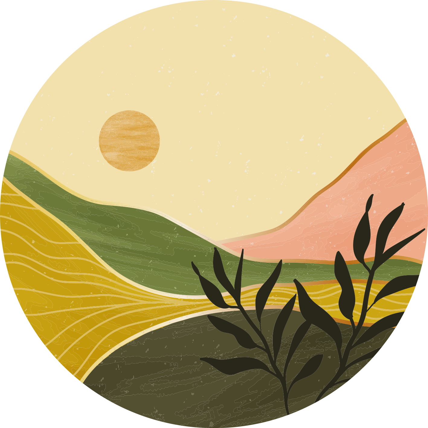 Floral vinyl carpet serene landscape design - TenStickers