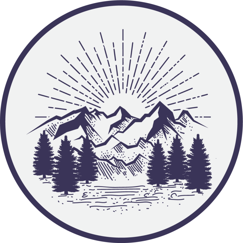 Floral vinyl carpet mountain view circle - TenStickers