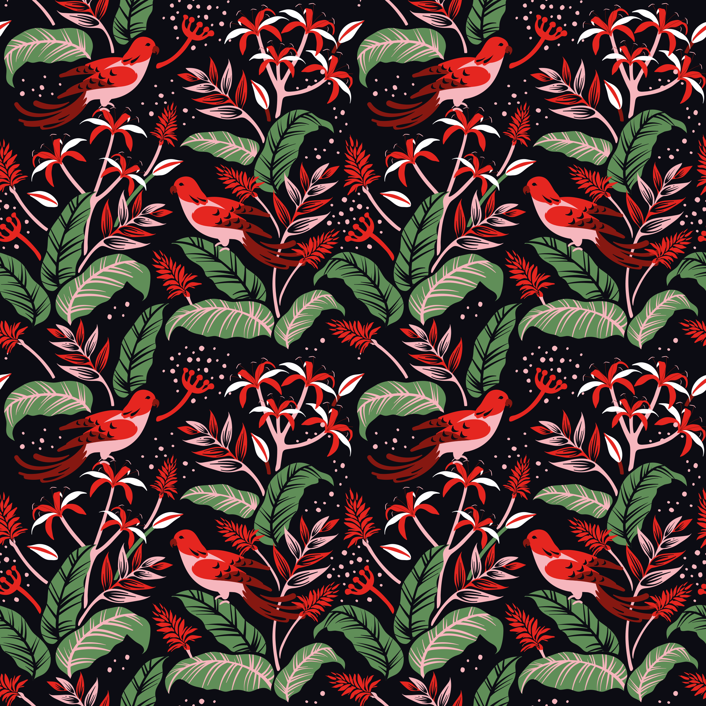 Tropical floral design floral vinyl carpet - TenStickers