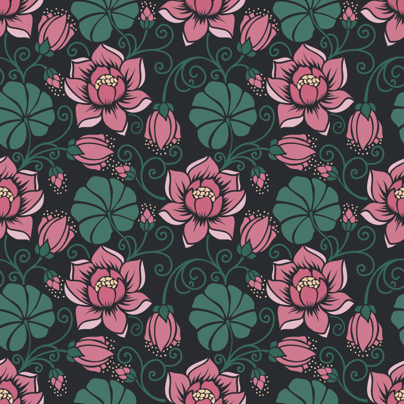 Flowering vines floral vinyl carpet - TenStickers