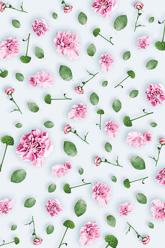 Floral vinyl carpet with blooming botanicals - TenStickers