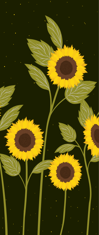 Floral vinyl carpet sunflower field - TenStickers