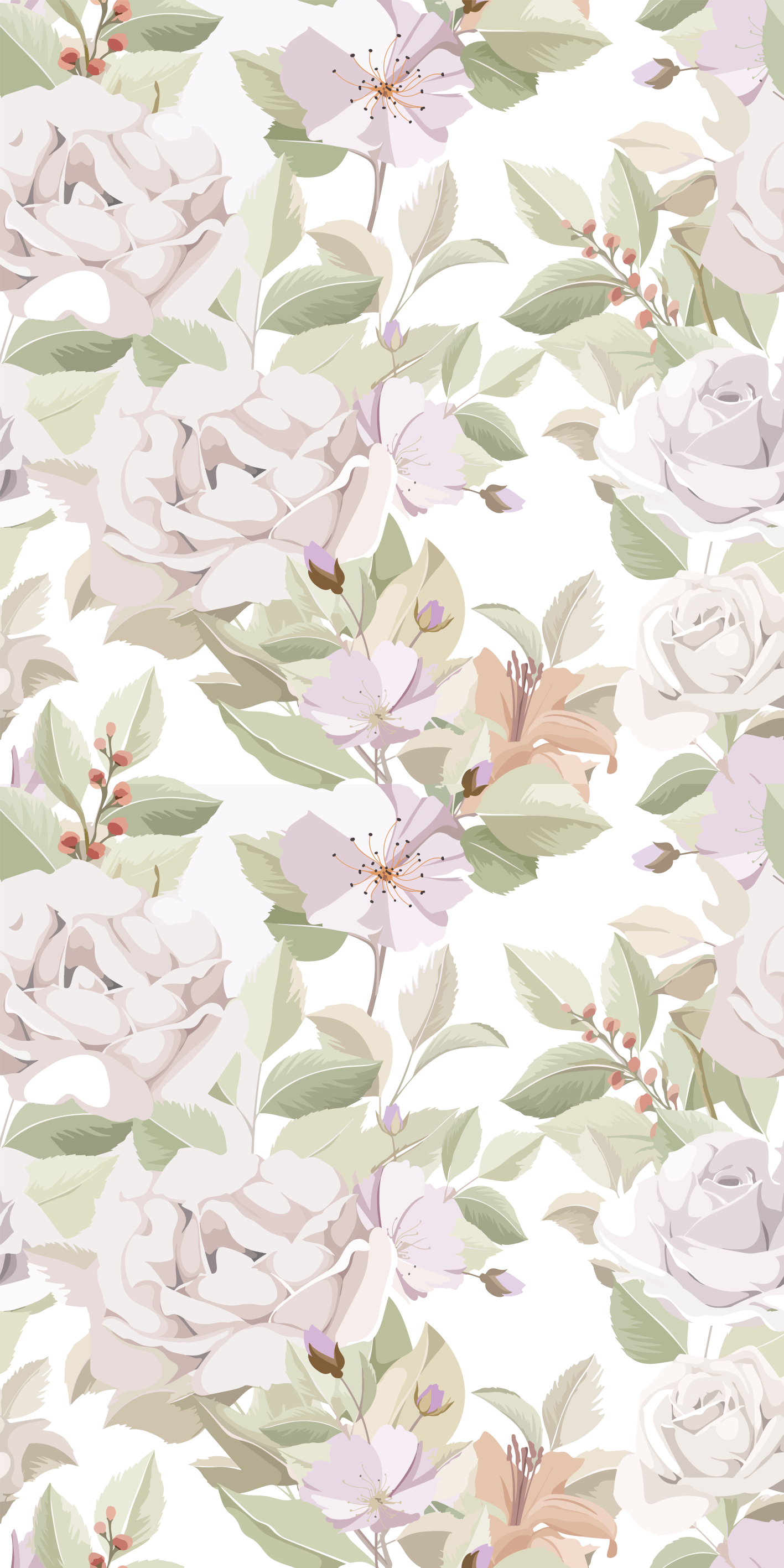 Floral vinyl carpet with elegant floral design - TenStickers