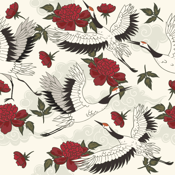 Floral vinyl carpet in soothing earth tones - TenStickers