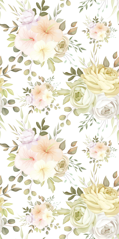 Beautiful floral seamless pattern floral vinyl carpet - TenStickers