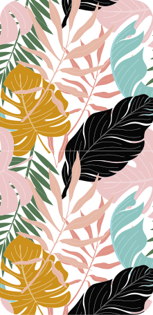 Floral vinyl carpet with vibrant abstract blooms - TenStickers