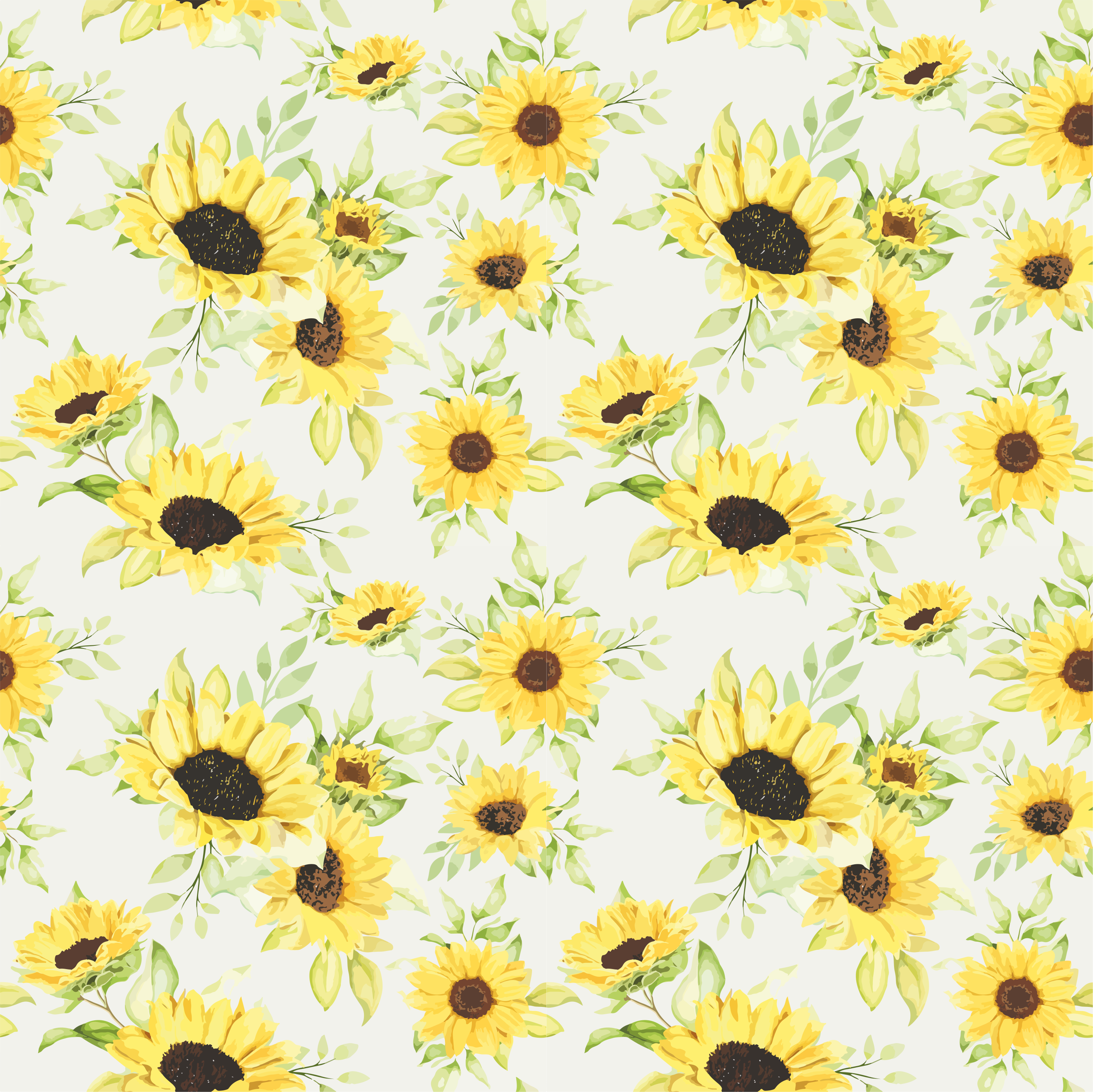 Floral vinyl carpet watercolor sunflowers - TenStickers
