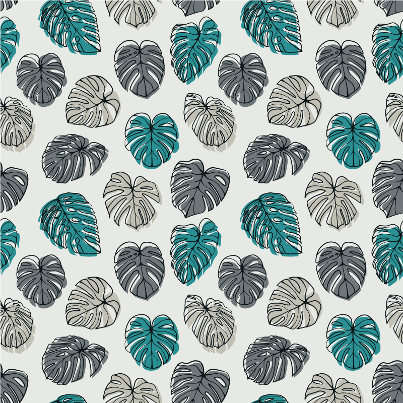 Floral vinyl carpet with abstract tropical leaves - TenStickers