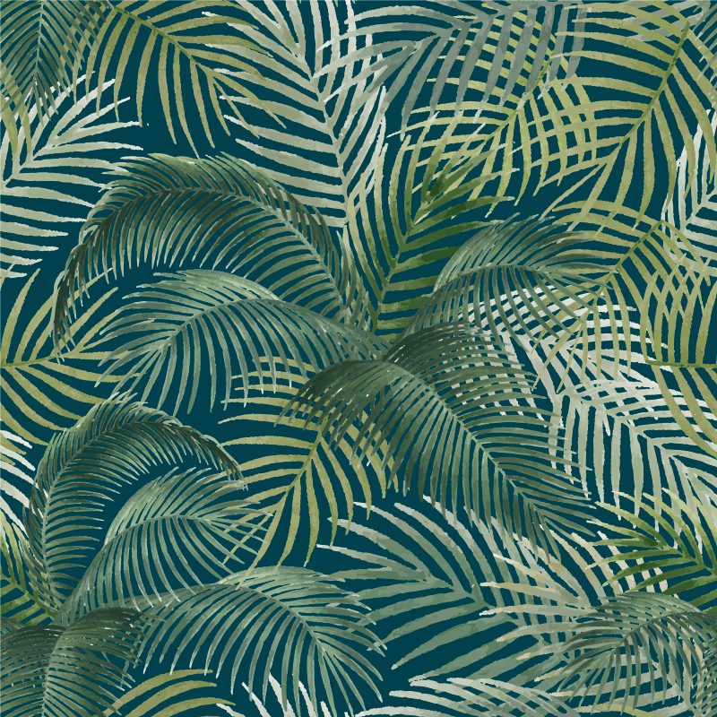 Floral vinyl carpet tropical leaf design - TenStickers