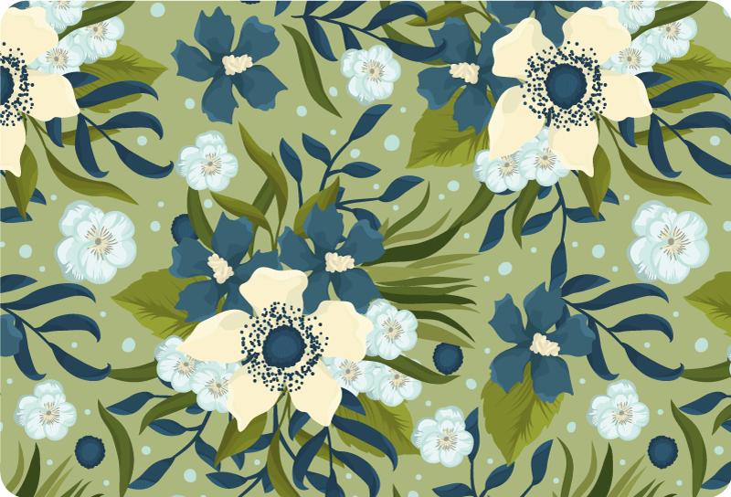 Floral vinyl carpet summer colorful design - TenStickers