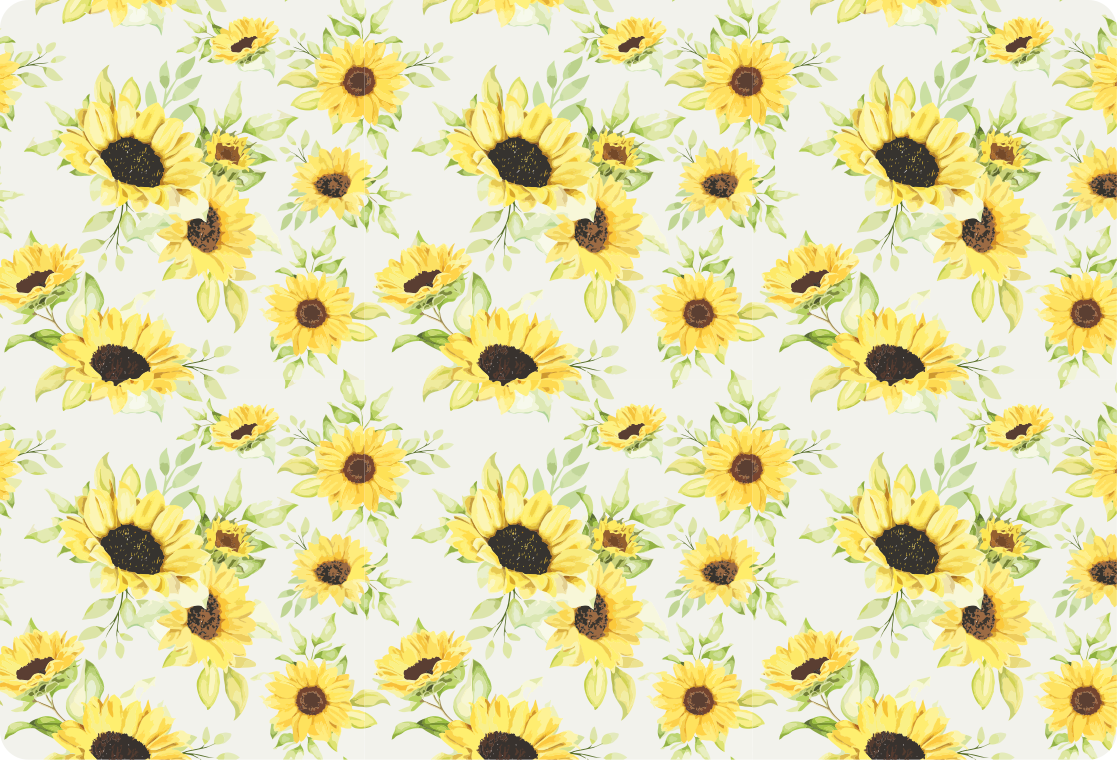 Floral vinyl carpet with beautiful sunflower pattern - TenStickers