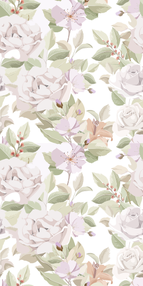 Floral vinyl carpet with elegant floral design - TenStickers