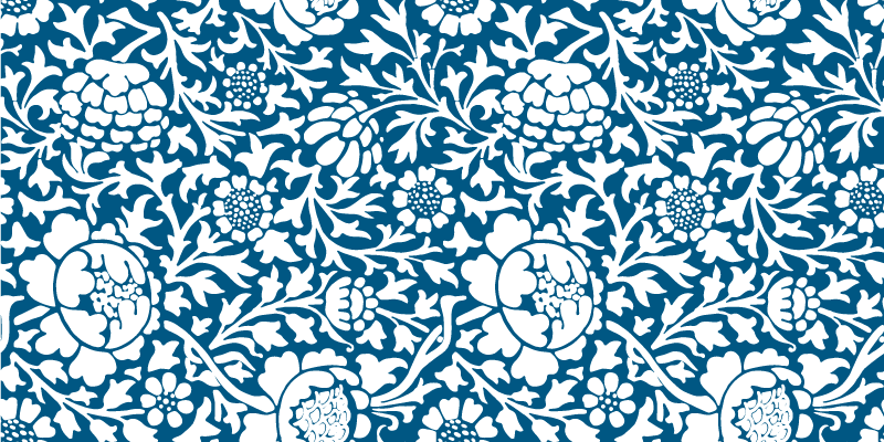 Marine blue floral vinyl carpet - TenStickers
