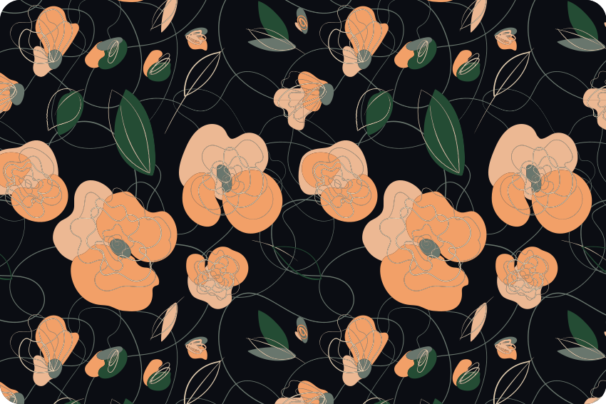 Floral vinyl carpet with dark vivid flora and fauna pattern - TenStickers