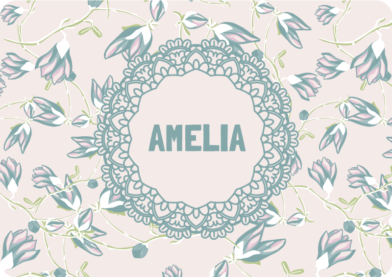 Leaves and blooms floral vinyl carpet - TenStickers