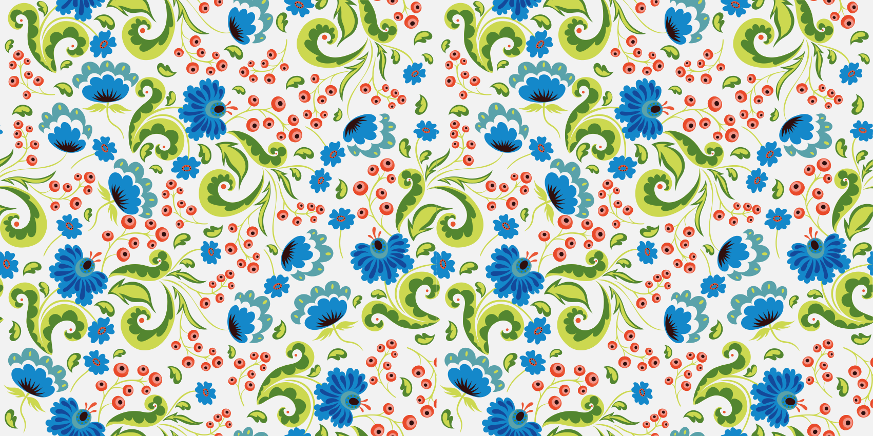 Floral vinyl carpet with green and blue flowers everywhere - TenStickers