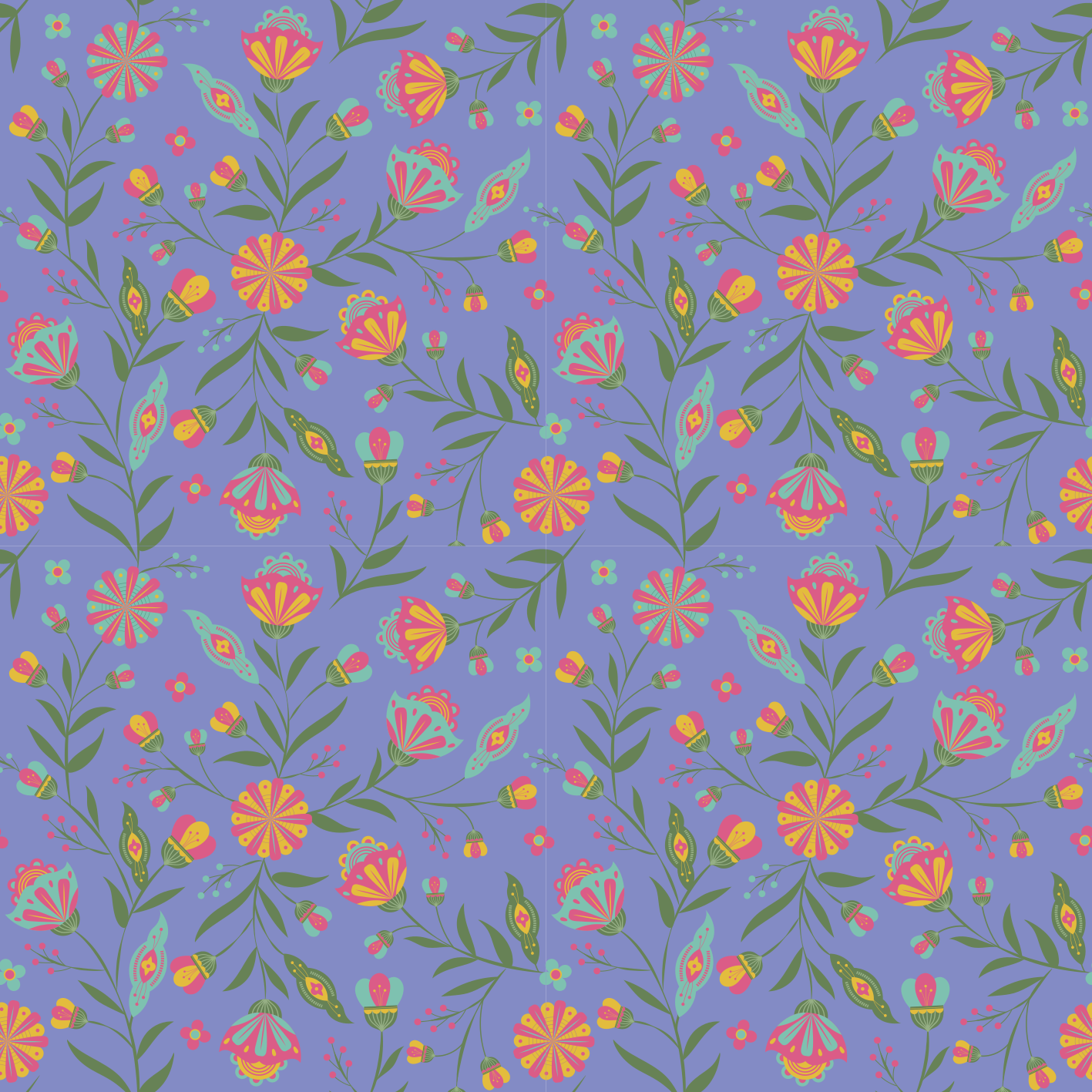 Floral vinyl carpet with adorable kids design - TenStickers