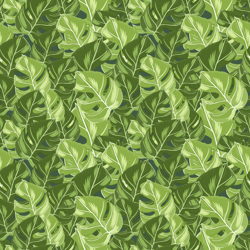 Floral vinyl carpet with monstera plant design - TenStickers