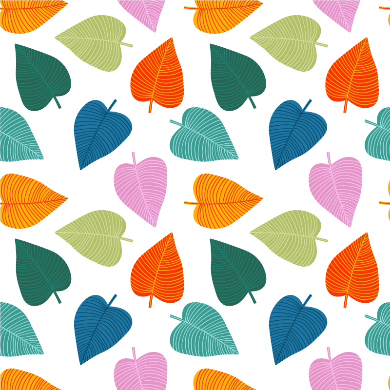 Floral vinyl carpet with original colorful leaves - TenStickers