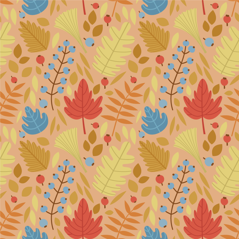 Floral vinyl carpet cute autumn leaves design - TenStickers