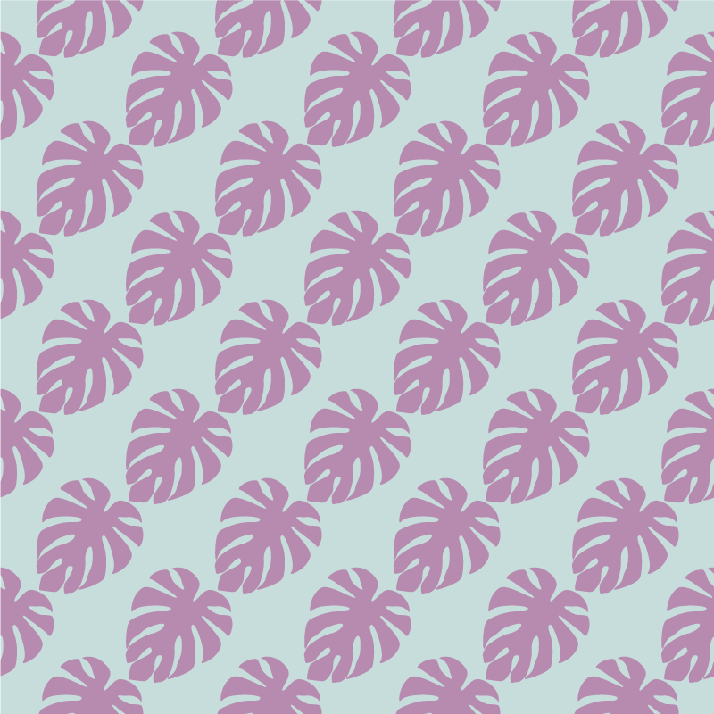 Floral vinyl carpet with blue and pink leaf patterns - TenStickers