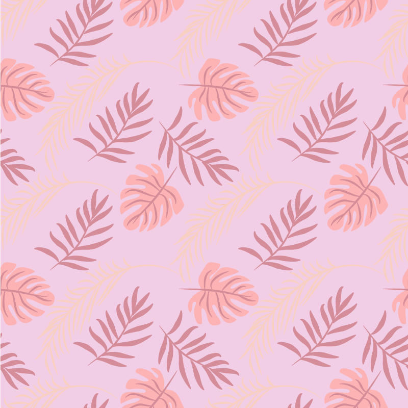 Floral vinyl carpet in pink tropical leaf design - TenStickers