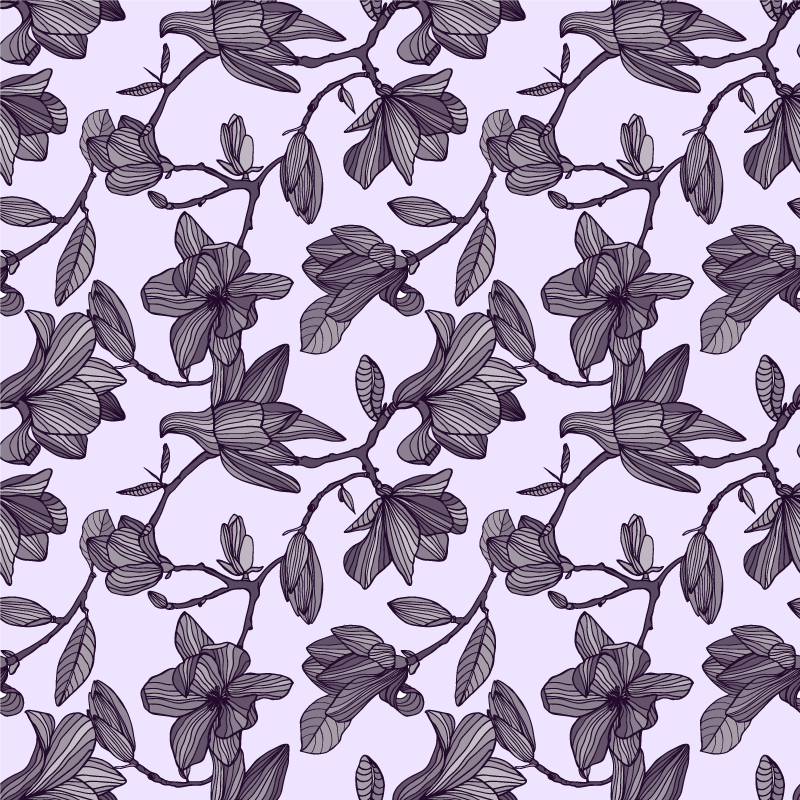 Cute magnolia design floral vinyl carpet - TenStickers