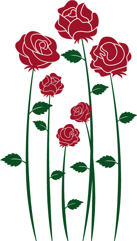 Dining room vinyl carpet red roses - TenStickers