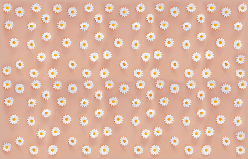 Floral vinyl carpet with modern daisy design - TenStickers