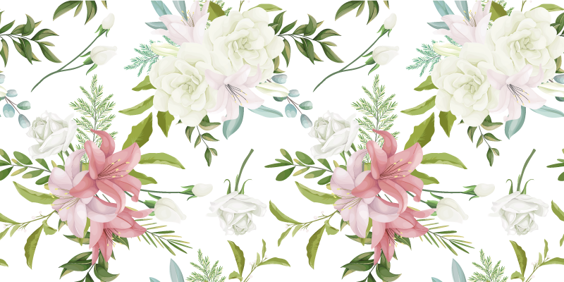 Flower rug minimalist realistic garden design - TenStickers