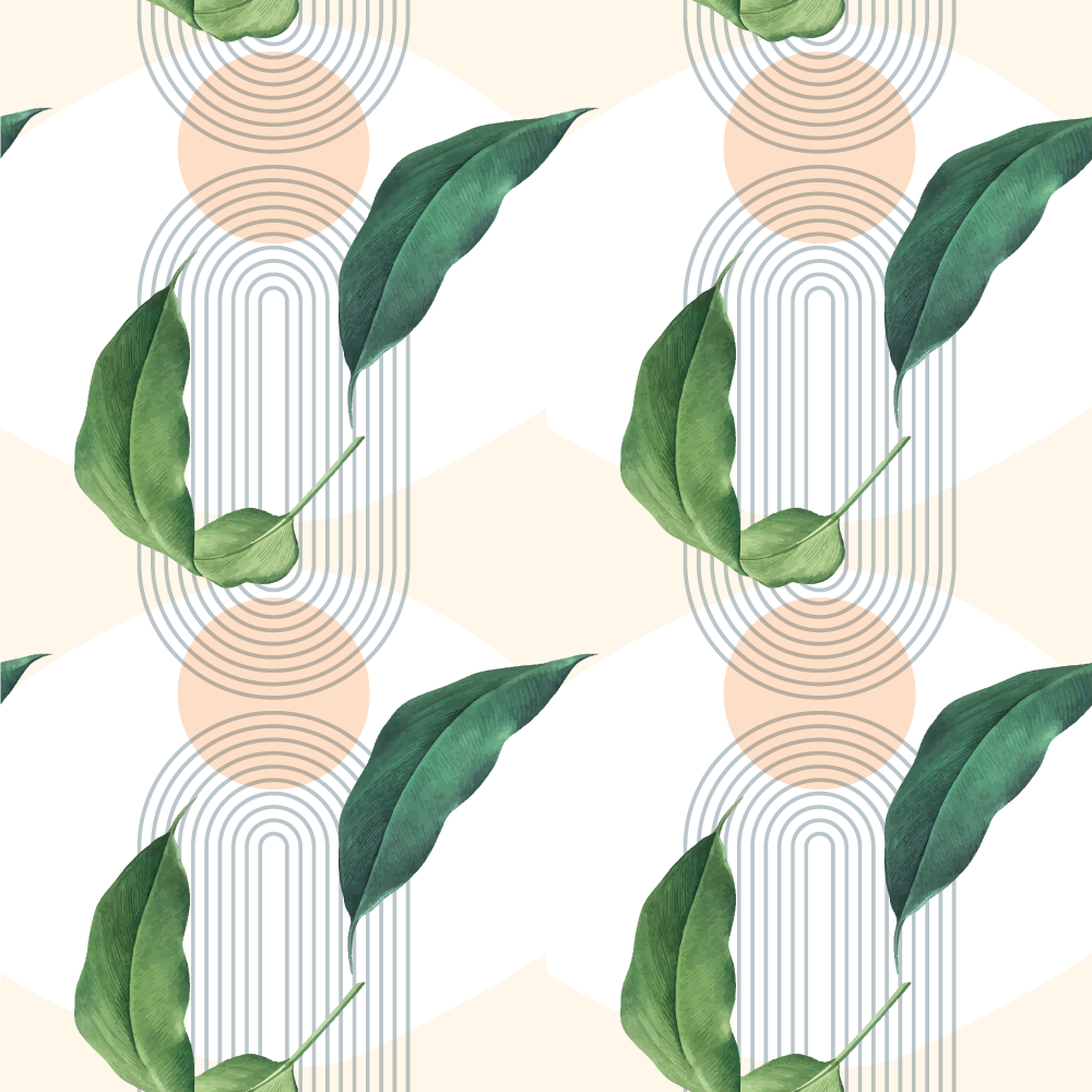 Floral vinyl carpet with green leaf and pink abstract - TenStickers