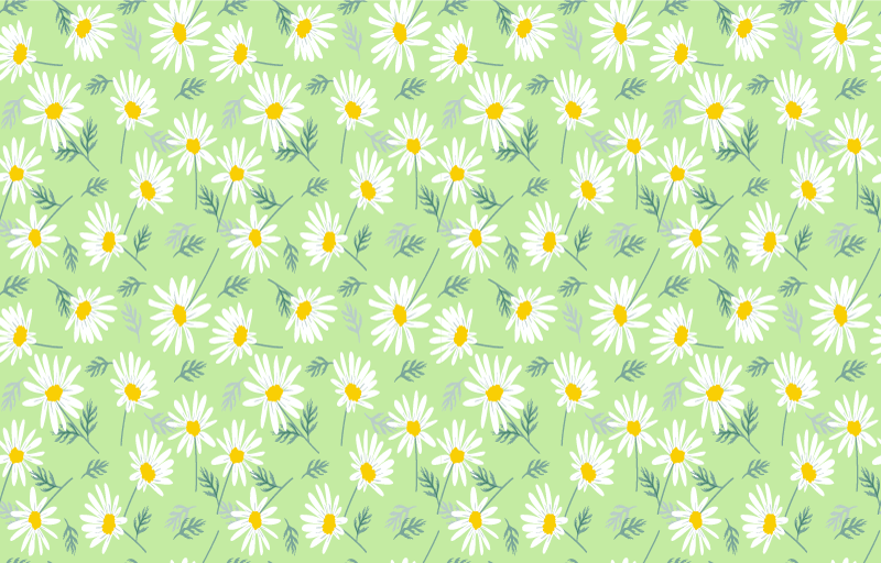 Floral vinyl carpet with spring daisy pattern - TenStickers