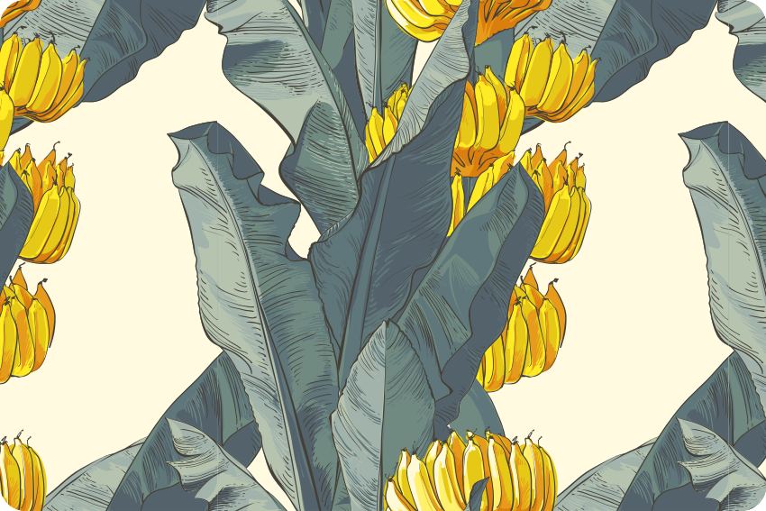 Floral vinyl carpet with banana tree artistic pattern - TenStickers