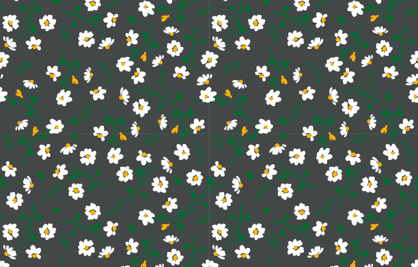 Floral vinyl carpet daisy flower grey background - TenStickers