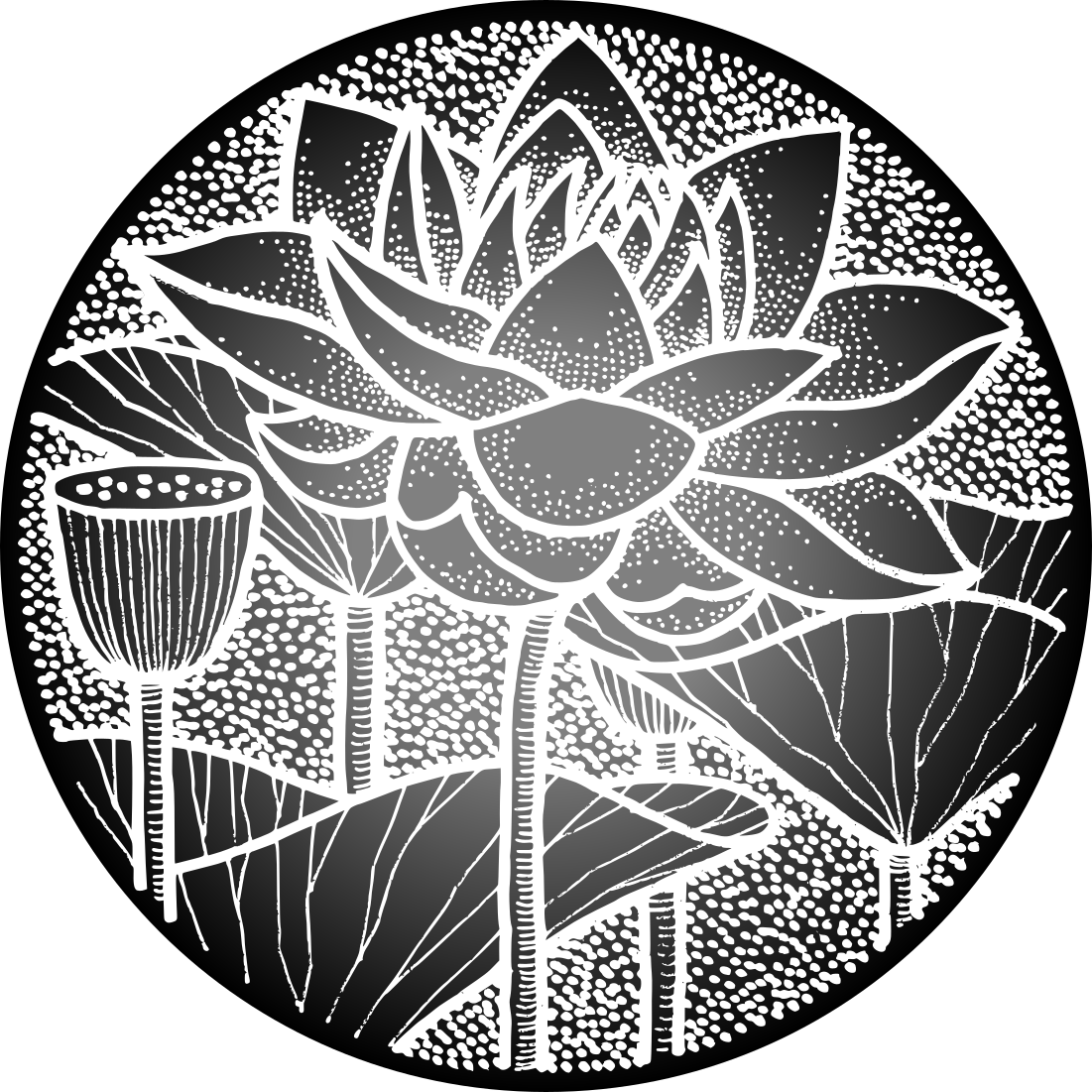 Floral vinyl carpet lotus flower traditional design - TenStickers