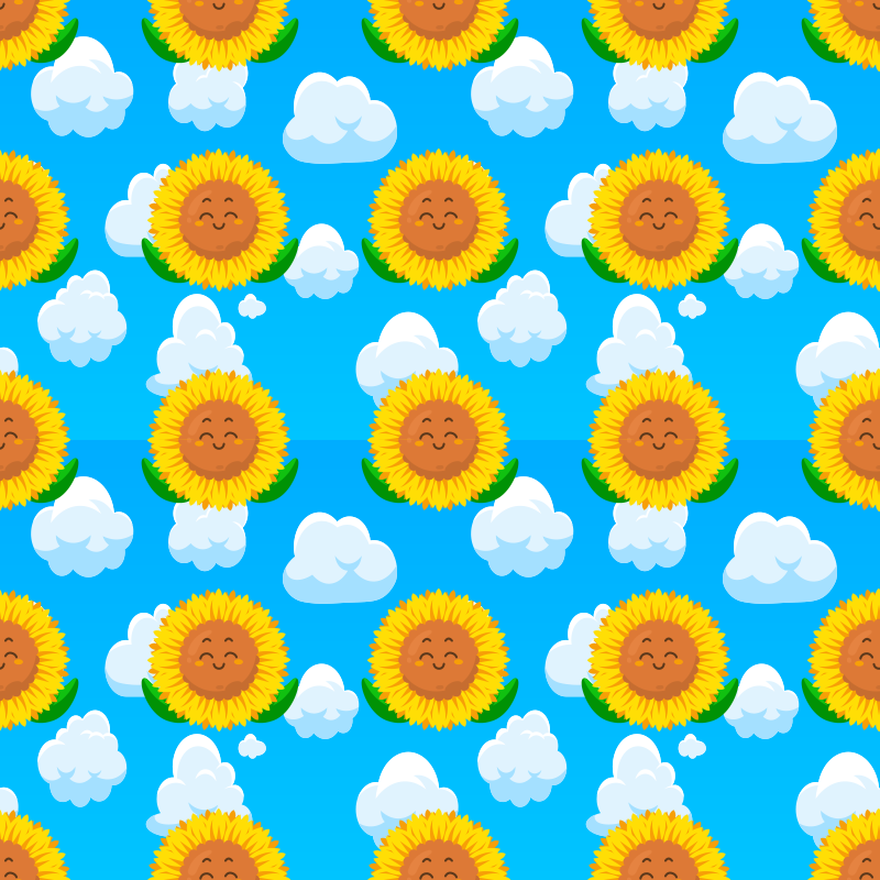 Floral vinyl carpet with a cheerful yellow flower - TenStickers