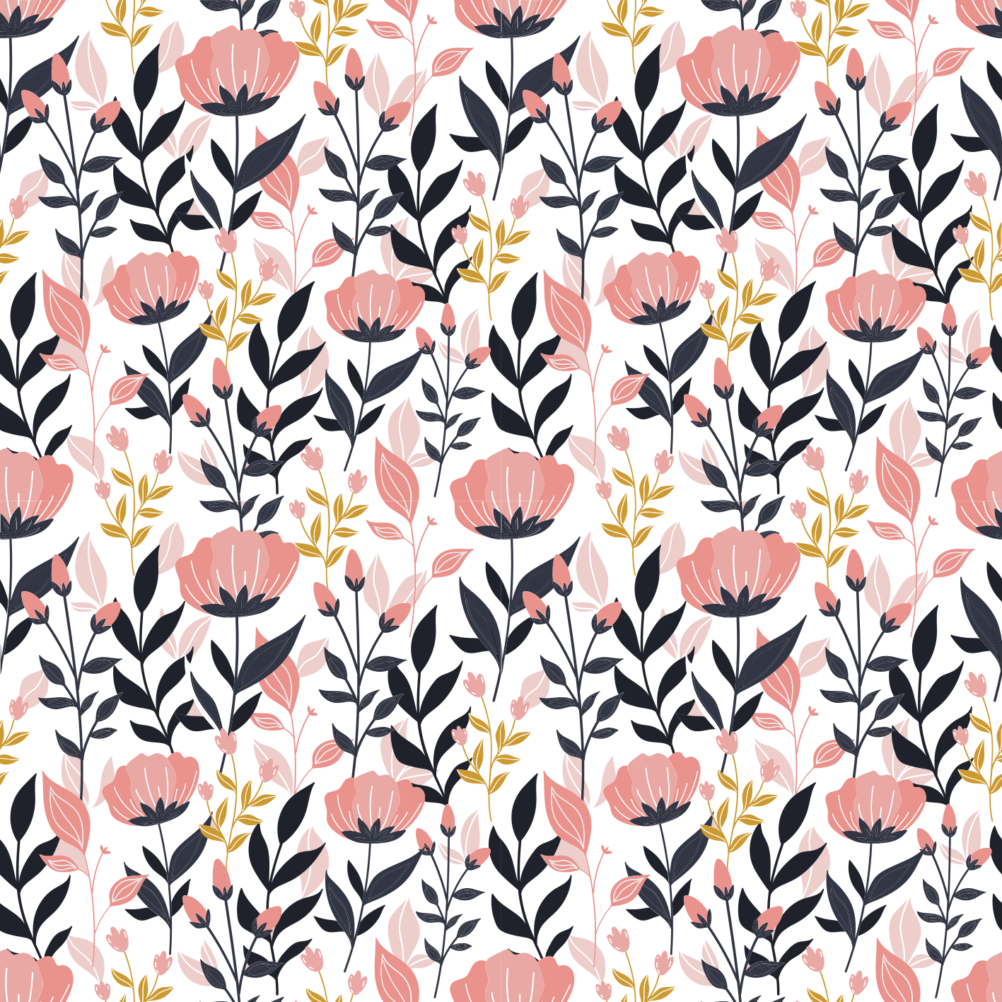 Floral vinyl carpet with pink blossoms - TenStickers