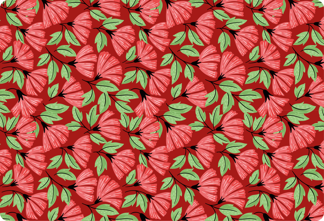 Floral vinyl carpet in vintage red pattern - TenStickers