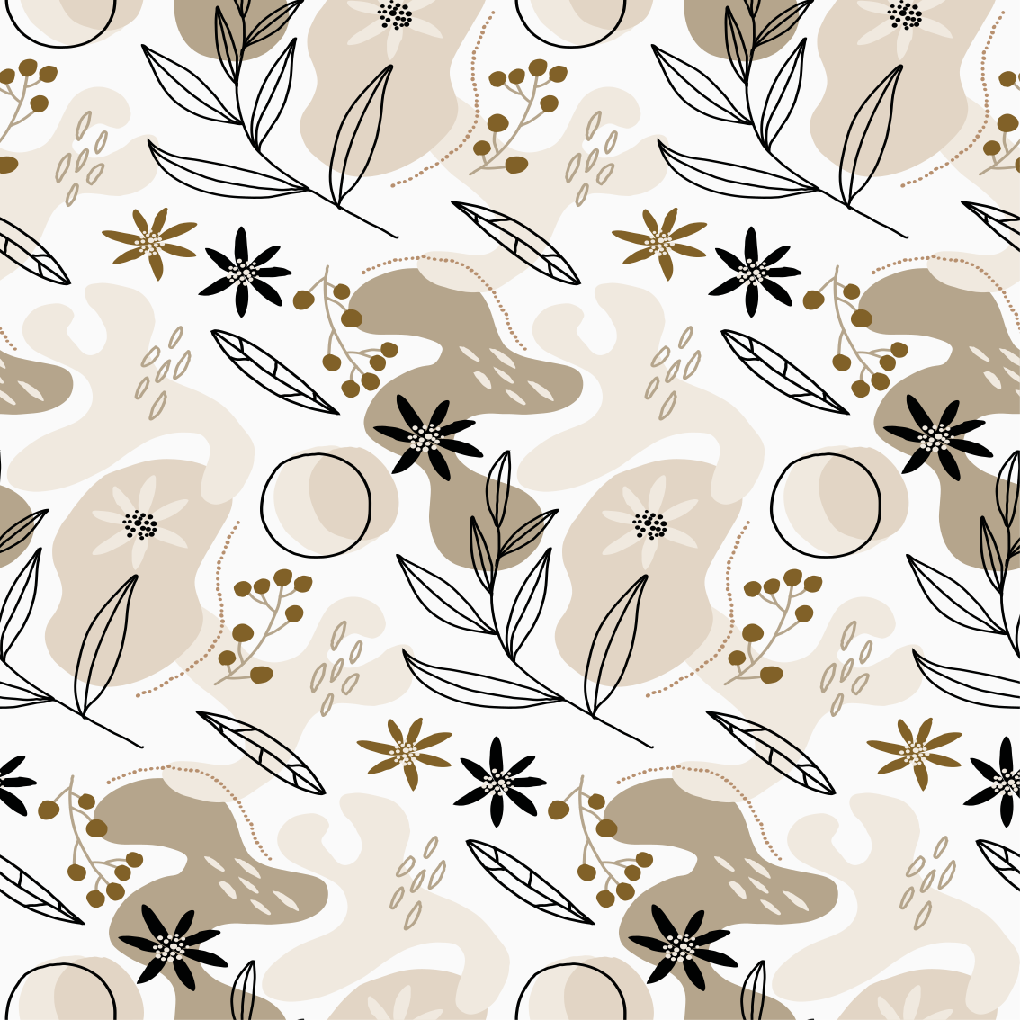 Floral vinyl carpet with stylish pink and beige leaves - TenStickers